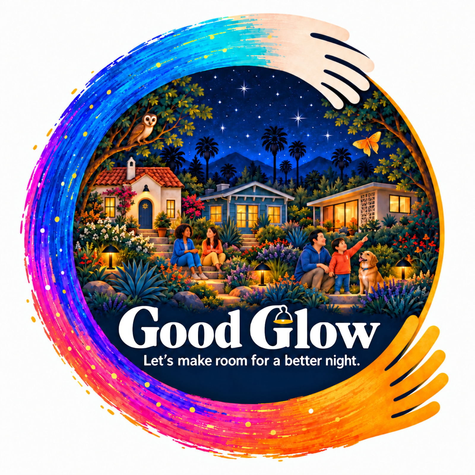 Good Glow illustrated badge
